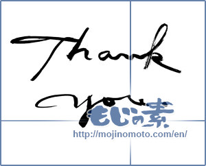 Japanese calligraphy "thank you." [14115]