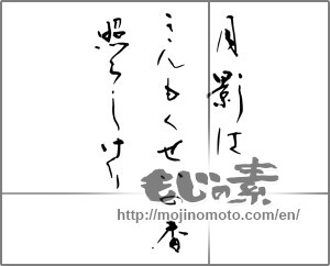 Japanese calligraphy "月影はきんもくせいの香照らしけり" [26413]