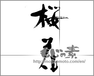 Japanese calligraphy "桜花 (cherry blossom)" [31006]
