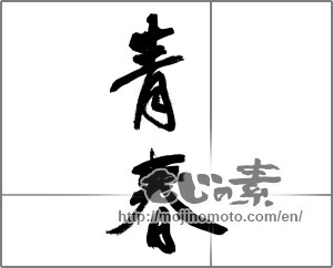 Japanese calligraphy "青春 (youth)" [32011]