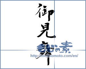 Japanese calligraphy "御見舞 (sympathy)" [9024]