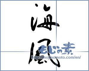 Japanese calligraphy "海風 (sea breeze)" [9123]