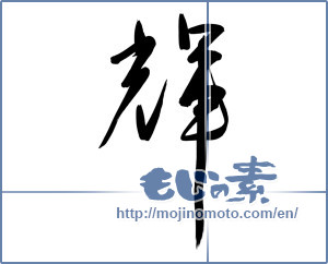 Japanese calligraphy "輝 (radiance)" [9138]