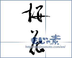Japanese calligraphy "桜花 (cherry blossom)" [9446]