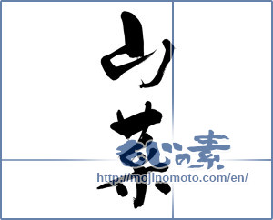Japanese calligraphy "山菜 (edible wild plants)" [9697]